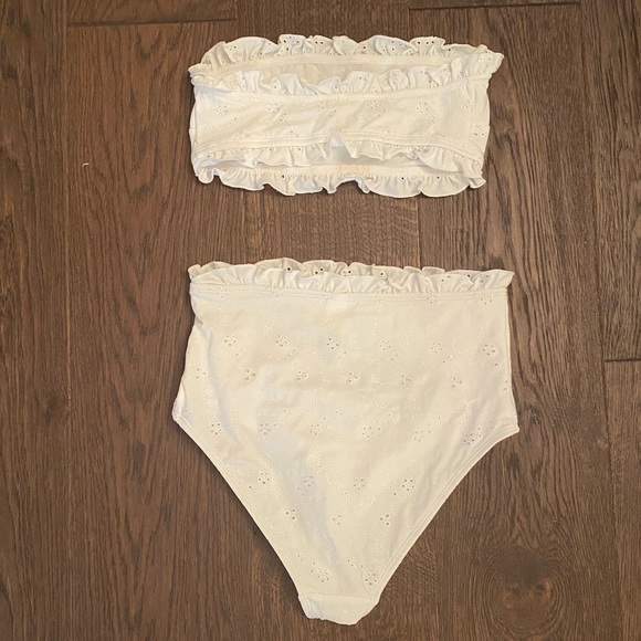 NWOT High Waisted Bandeau Frill Trim Bikini - Picture 7 of 10